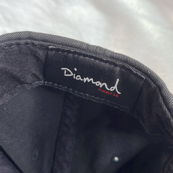 Diamond Supply Co. Mens Retro Faded Worn In Look Logo SnapBack Cap Black OS - Picture 8 of 9